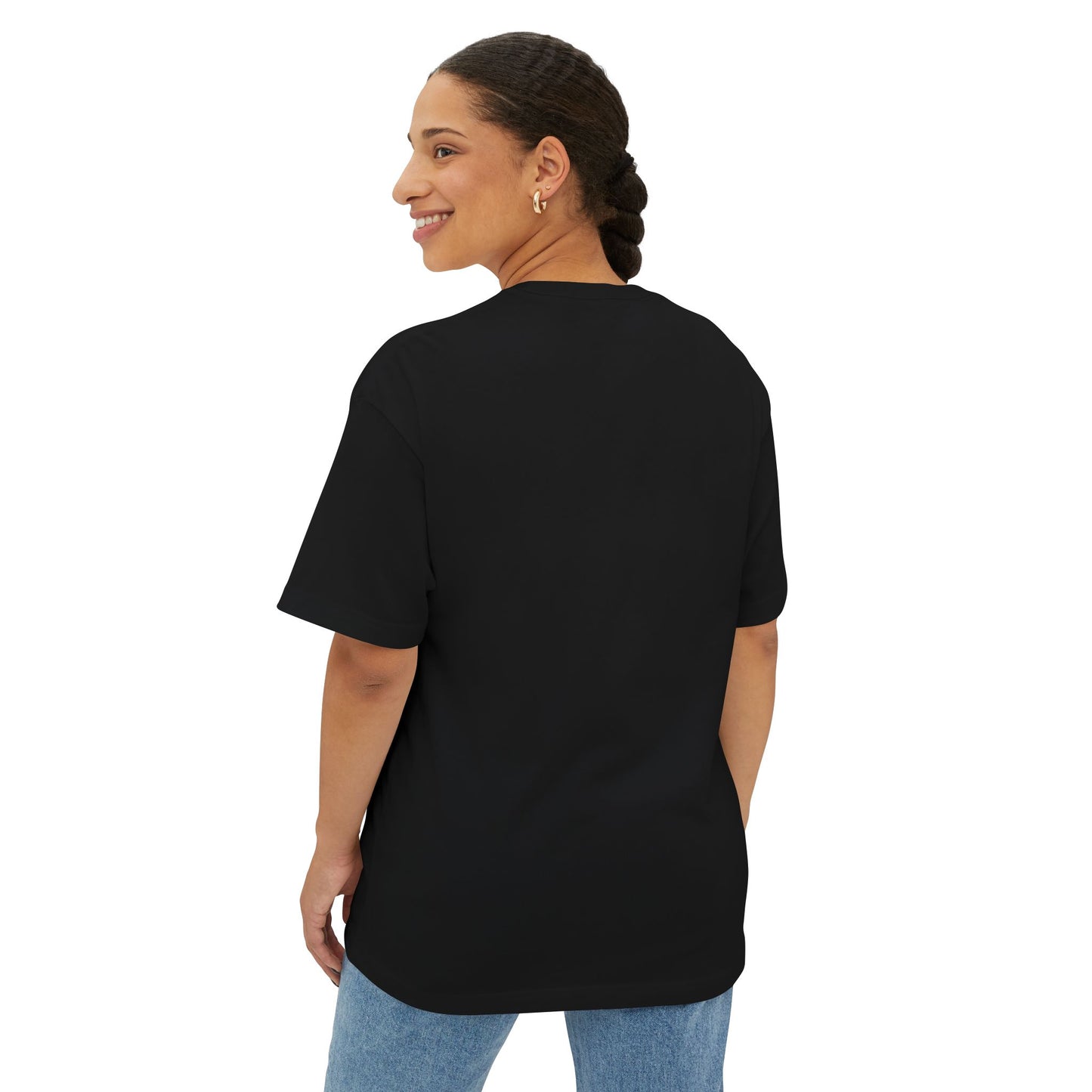 Boxy Tee — “Created With Purpose” Minimal Script Graphic Shirt