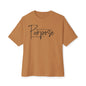 Boxy Tee — “Created With Purpose” Minimal Script Graphic Shirt