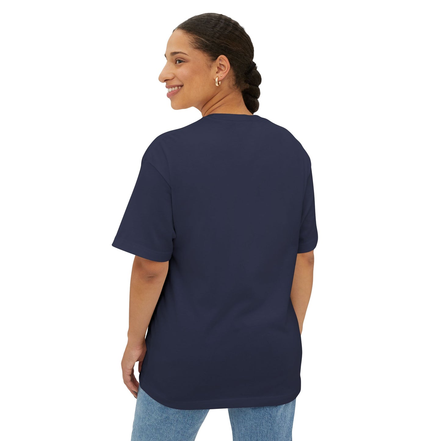 Boxy Tee — “Created With Purpose” Minimal Script Graphic Shirt