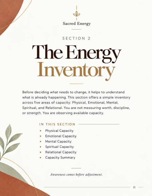 Sacred Energy | Guided Capacity & Stewardship Workbook