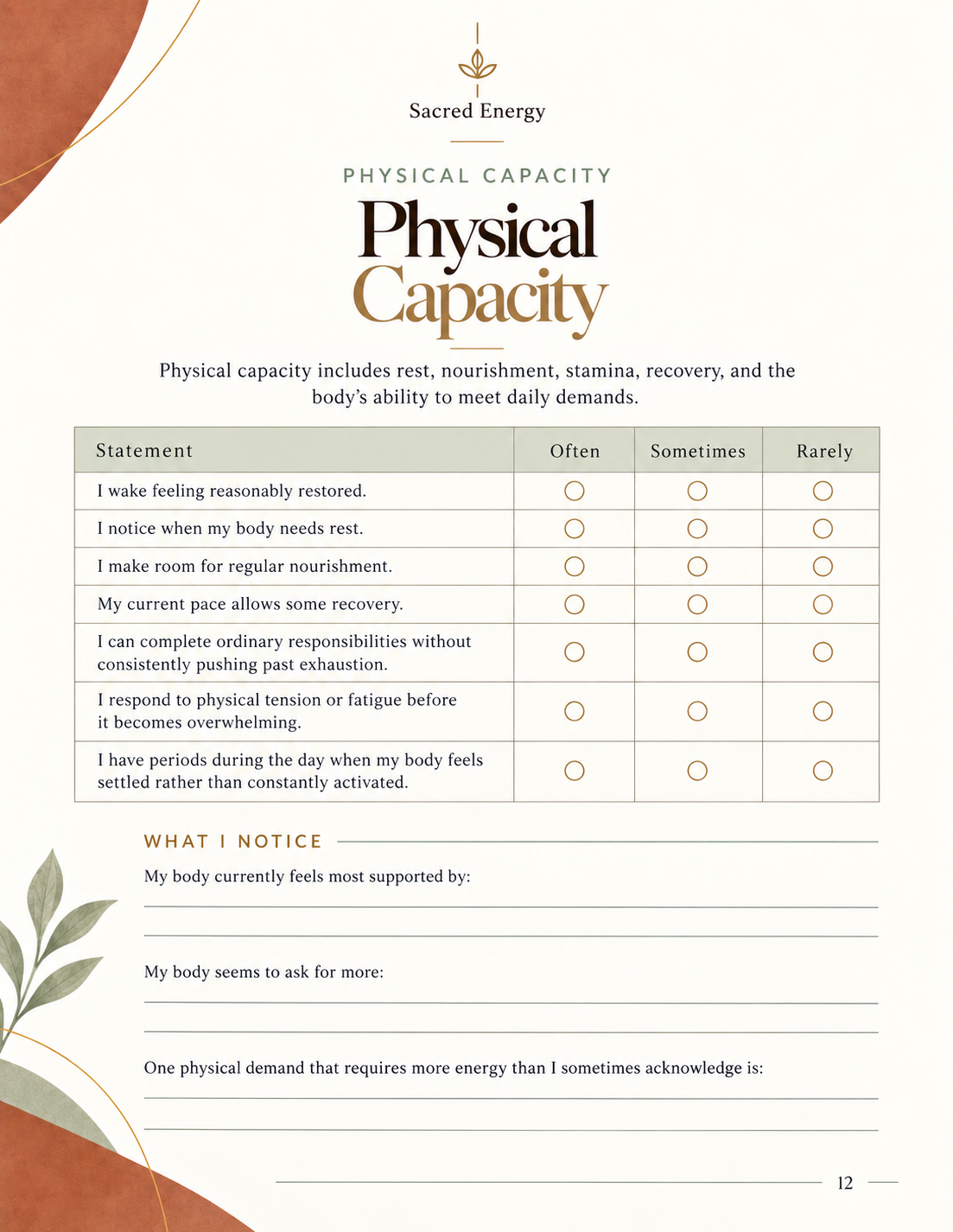Sacred Energy | Guided Capacity & Stewardship Workbook